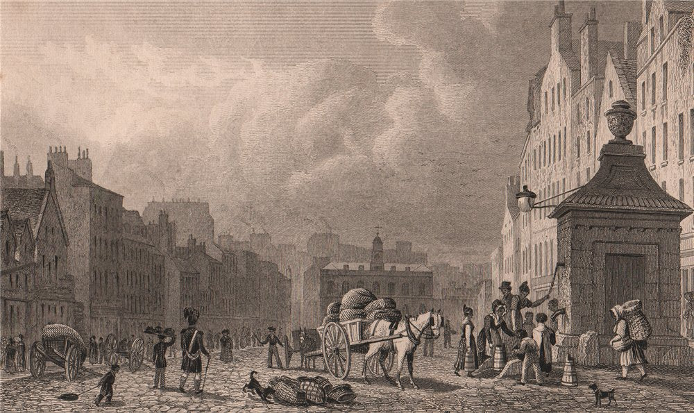 EDINBURGH. The Grassmarket, looking west. SHEPHERD 1833 old antique print
